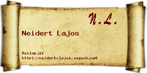 Neidert Lajos névjegykártya